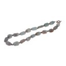 Necklace Amazonite Stone Matt with Silver accents 18mm / 48cm