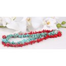 Necklace Multi colored semi / precious stone 5mm / 44cm