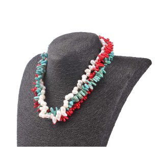 Necklace Multi colored semi / precious stone 5 / 10mm / 44cm