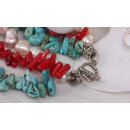 Necklace Multi colored semi / precious stone 5 / 10mm / 44cm