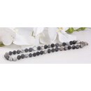 Necklace Matt Black Banded Agate Round 9mm / 46cm