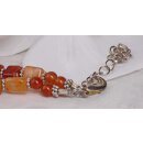 Necklace Red Agate Pendant with silver accents 10 / 20mm / 55cm
