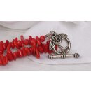 Necklace Bamboo Coral Red stone 4x12mm / 44cm