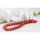 Necklace Round Bead Red sponge coral natural gem stone...