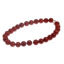 Halskette Round Bead Red sponge coral natural gem stone 15mm / 47cm