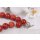 Necklace Round Bead Red sponge coral natural gem stone 15mm / 47cm