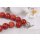 Halskette Round Bead Red sponge coral natural gem stone 15mm / 47cm
