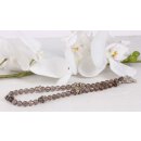 Necklace Smoke QZ Stone Faceted with Silver accent 8mm /...