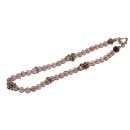 Halskette Smoke QZ Stone Faceted with Silver accent 8mm / 45cm