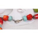 Necklace Multi colored semi / precious stone 4x20mm / 45cm