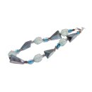 Necklace consisting of Glass, Brass, Hammer Shell (cracking) / 58cm