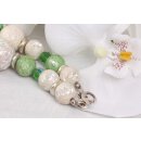 Necklace consisting of Glass, Brass, Abalone Shell / 52cm