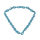 Necklace Python Leather Chain  / 35x23mm ,  Blue Matt / Oval / 104cm