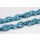 Necklace Python Leather Chain  / 35x23mm ,  Blue Matt / Oval / 104cm