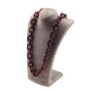 Necklace Python Leather Chain  / 35x23mm ,  Burgundy /...