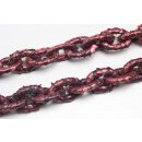 Necklace Python Leather Chain  / 35x23mm ,  Burgundy /...