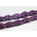 Necklace Python Leather Chain  / 35x23mm ,  Violet Matt /...