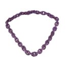 Necklace Python Leather Chain  / 35x23mm ,  Violet Matt / Oval / 104cm