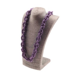 Necklace Python Leather Chain  / 35x23mm ,  Orchid Matt / Oval / 104cm