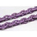 Necklace Python Leather Chain  / 35x23mm ,  Orchid Matt / Oval / 104cm