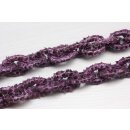 Necklace Python Leather Chain  / 35x23mm ,  Violet shiny...