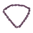 Necklace Python Leather Chain  / 35x23mm ,  Violet shiny / Oval / 104cm