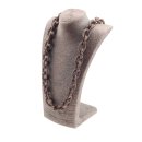 Necklace Python Leather Chain  / 35x23mm ,  Grey matt /...