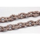 Necklace Python Leather Chain  / 35x23mm ,  Grey matt /...