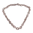 Necklace Python Leather Chain  / 35x23mm ,  Grey matt / Oval / 104cm