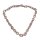Necklace Python Leather Chain  / 35x23mm ,  Grey matt / Oval / 104cm