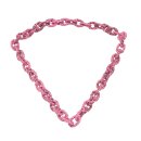 Necklace Python Leather Chain  / 35x23mm ,  Pink shiny / Oval / 104cm