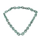 Necklace Python Leather Chain  / 35x23mm ,  Green shiny / Oval / 104cm