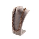 Necklace Python Leather Chain  / 35x23mm ,  Brown shiny /...
