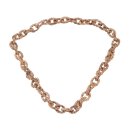 Necklace Python Leather Chain  / 35x23mm ,  Brown shiny / Oval / 104cm