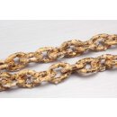 Necklace Python Leather Chain  / 35x23mm ,  Gold shiny /...