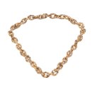 Halskette Python Leder Chain  / 35x23mm ,  Gold shiny / Oval / 104cm