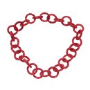 Necklace Nappa Leather Wrapped Necklace Chain / 44mm , Red / Ring / 92cm
