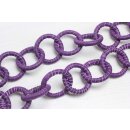 Halskette Nappa Leather Wrapped Chain / 44mm , Violet /...