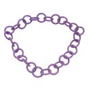 Halskette Nappa Leather Wrapped Chain / 44mm , Violet / Ring / 92cm