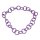 Necklace Nappa Leather Wrapped Necklace Chain / 44mm , Violet / Ring / 92cm
