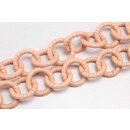 Halskette Nappa Leather Wrapped Chain / 35mm , Peach...
