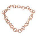 Necklace Nappa Leather Wrapped Necklace Chain / 35mm , Peach cobbler / Ring / 92cm