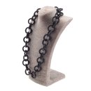 Halskette Nappa Leather Wrapped Chain / 35mm , Black /...