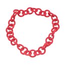 Necklace Nappa Leather Wrapped Necklace Chain / 35mm ,  Red Matt / Ring / 80cm