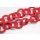 Halskette Nappa Leather Wrapped Chain / 35mm ,  Red Matt / Ring / 80cm