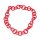Necklace Nappa Leather Wrapped Necklace Chain / 35mm ,  Red Matt / Ring / 80cm