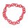 Halskette Nappa Leather Wrapped Chain / 35mm ,  Red Matt / Ring / 80cm