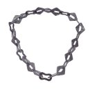 Necklace Stingray Leather  Chain 60x45mm ,  Black Shiny / eye / oval twist / 110cm