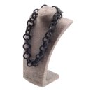 Necklace Stingray Leather  Chain 35mm ,  Black Shiny /...