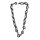 Halskette Rochenleder Leder  Chain 31 / 65mm ,  Black Shiny / Ring / Eye shape / 102cm